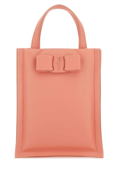 Salvatore Ferragamo Women Salmon Nappa Leather Mini Viva Bow Handbag by Luosophy