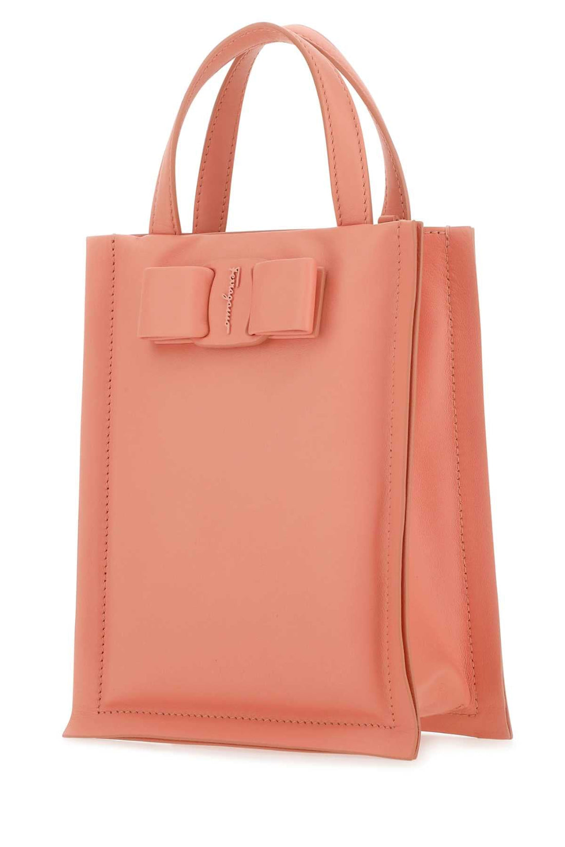 Salvatore Ferragamo Women Salmon Nappa Leather Mini Viva Bow Handbag by Luosophy
