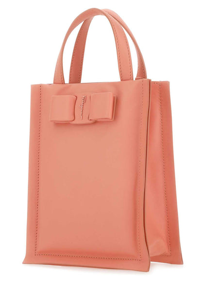 Salvatore Ferragamo Women Salmon Nappa Leather Mini Viva Bow Handbag by Luosophy