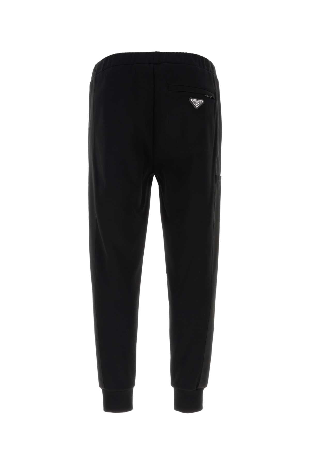 Prada Men Black Cotton Blend Joggers by Luosophy