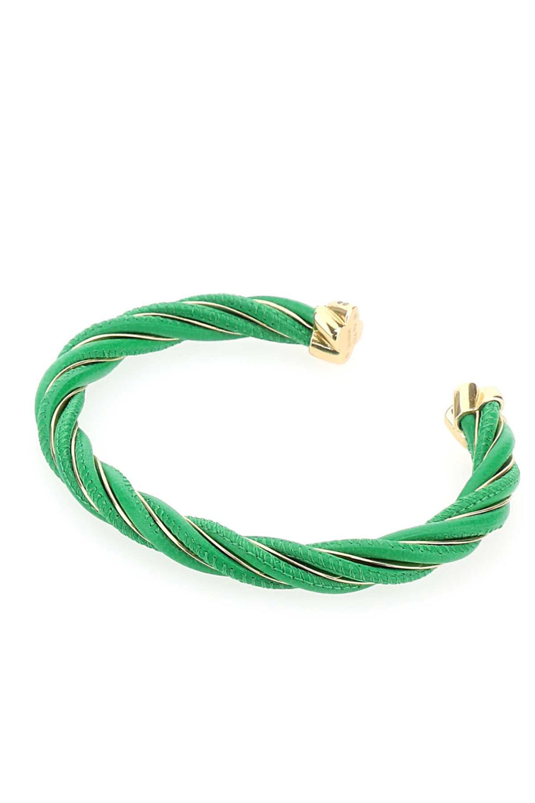 Bottega Veneta Women Grass Green Nappa Leather Twist Bracelet by Luosophy