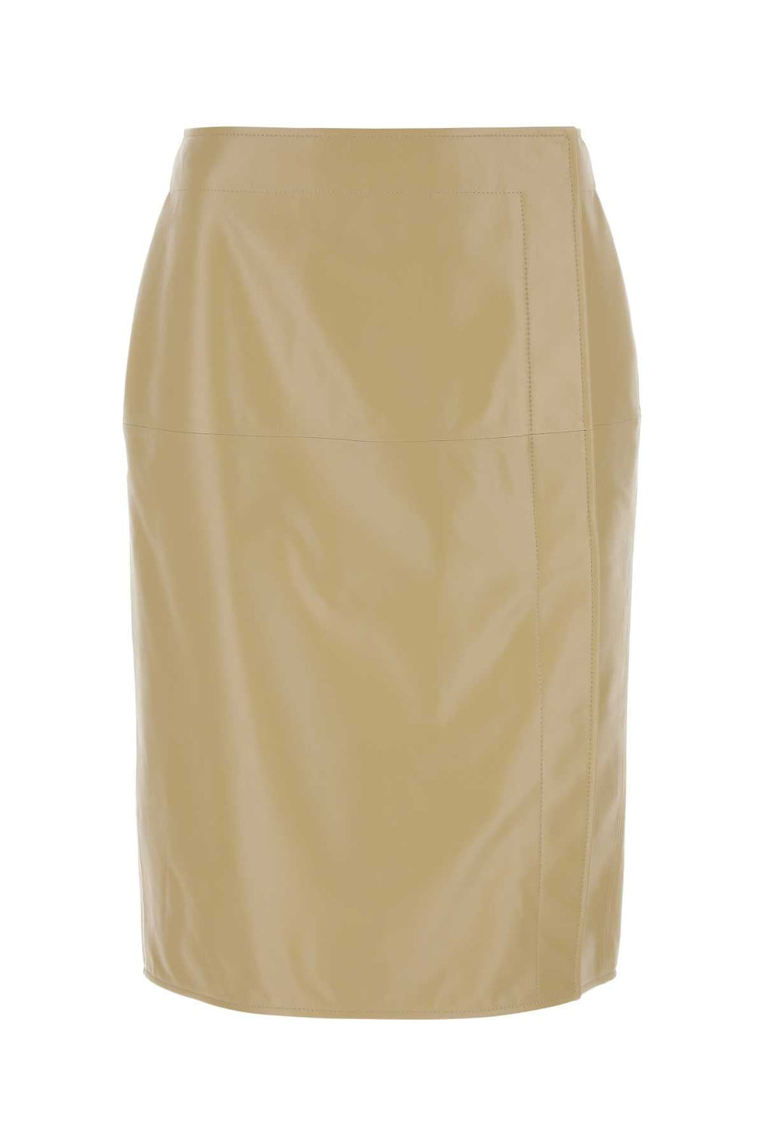 Bottega Veneta Women Beige Leather Skirt by Luosophy