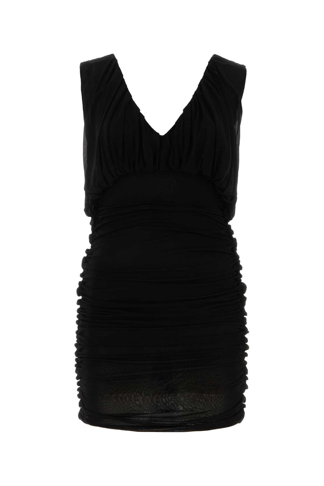 Saint Laurent Women Black Cupro Mini Dress by Luosophy