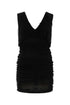 Saint Laurent Women Black Cupro Mini Dress by Luosophy