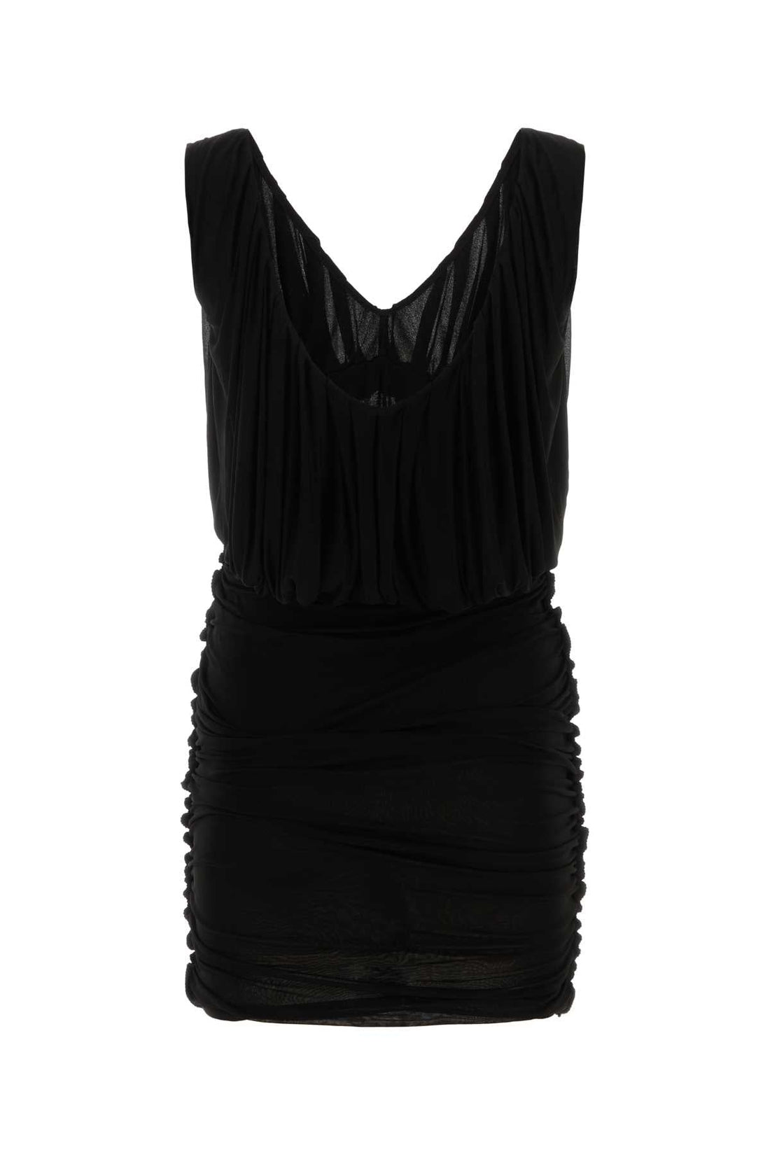 Saint Laurent Women Black Cupro Mini Dress by Luosophy