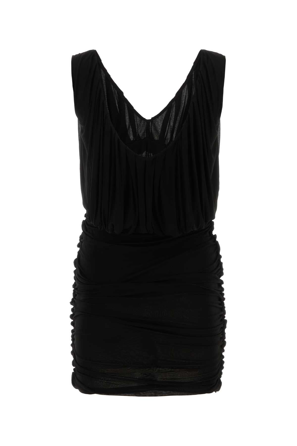 Saint Laurent Women Black Cupro Mini Dress by Luosophy