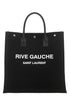 Saint Laurent Men Black Canvas Rive Gauche Shopping Bag by Luosophy