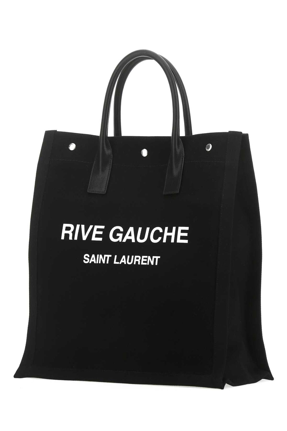 Saint Laurent Men Black Canvas Rive Gauche Shopping Bag by Luosophy