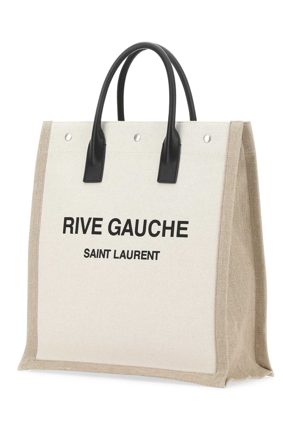 Saint Laurent Men Two-Tone Canvas Rive Gauche Shopping Bag by Luosophy