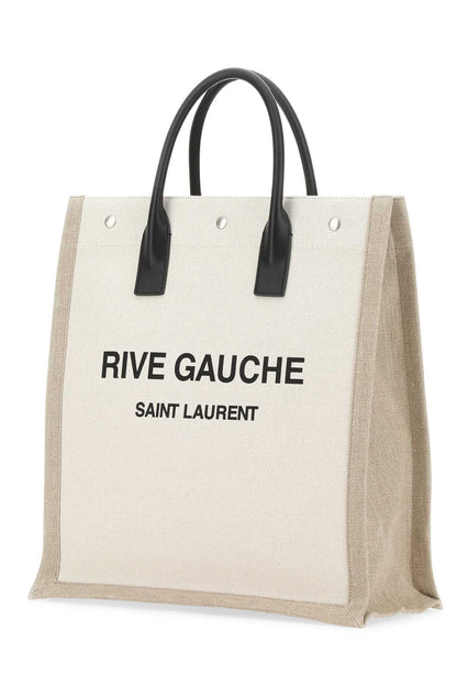 Saint Laurent Men Two-Tone Canvas Rive Gauche Shopping Bag by Luosophy