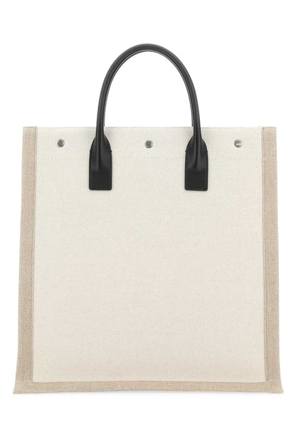 Saint Laurent Men Two-Tone Canvas Rive Gauche Shopping Bag by Luosophy