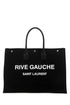 Saint Laurent Men Black Canvas Large Rive Gauche Shopping Bag by Luosophy