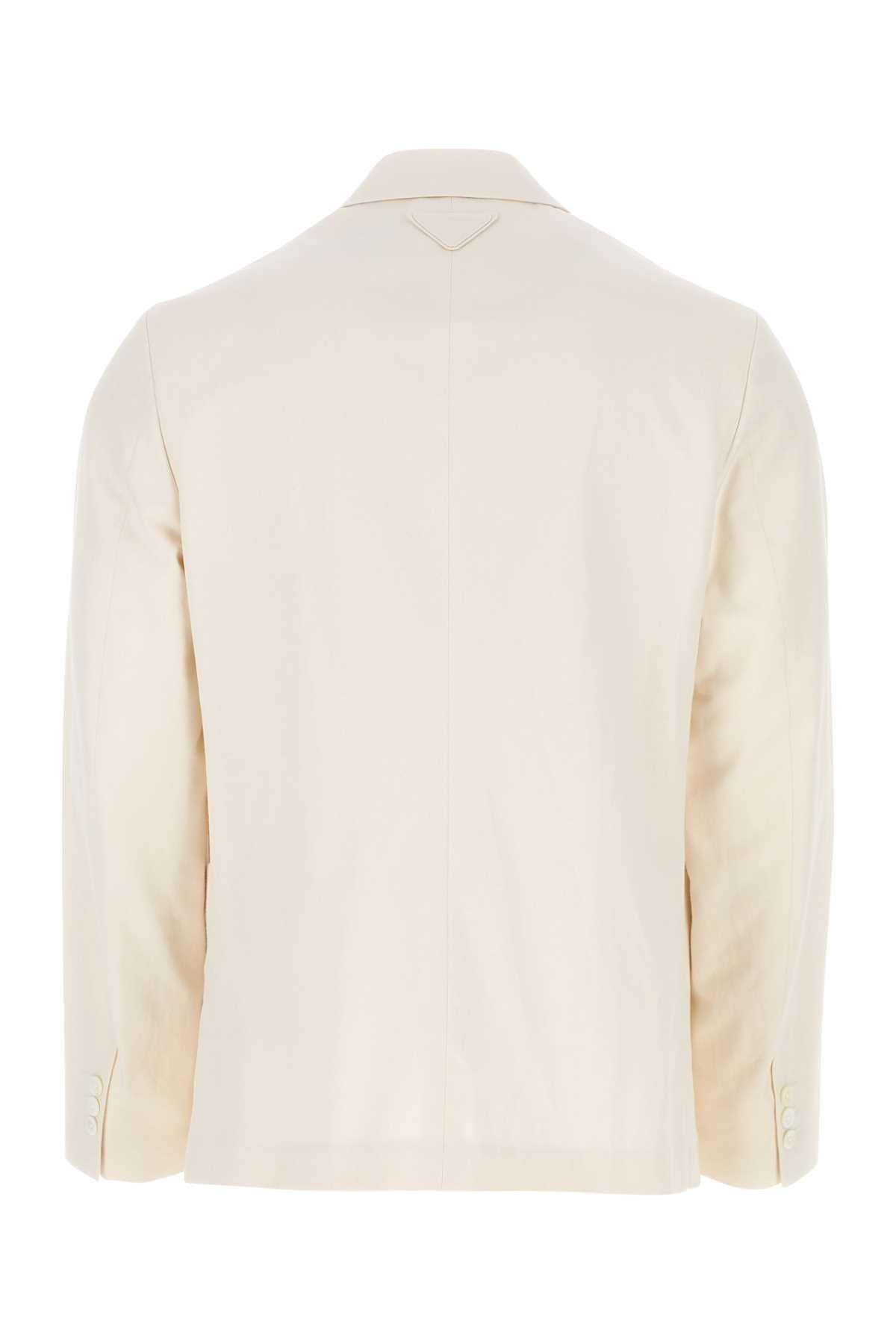 Prada Men Ivory Cotton Blazer by Luosophy
