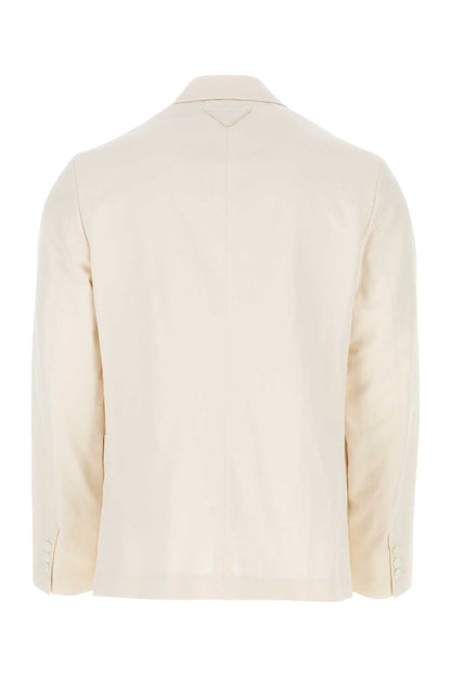 Prada Men Ivory Cotton Blazer by Luosophy
