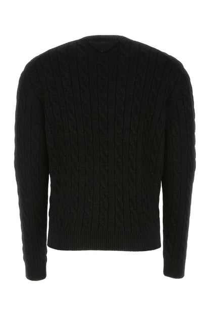 Prada Men Black Wool Blend Sweater - DestGlow