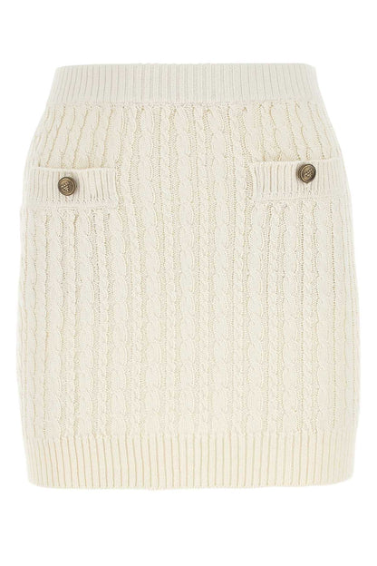 Prada Women Ivory Cotton Blend Mini Skirt by Luosophy