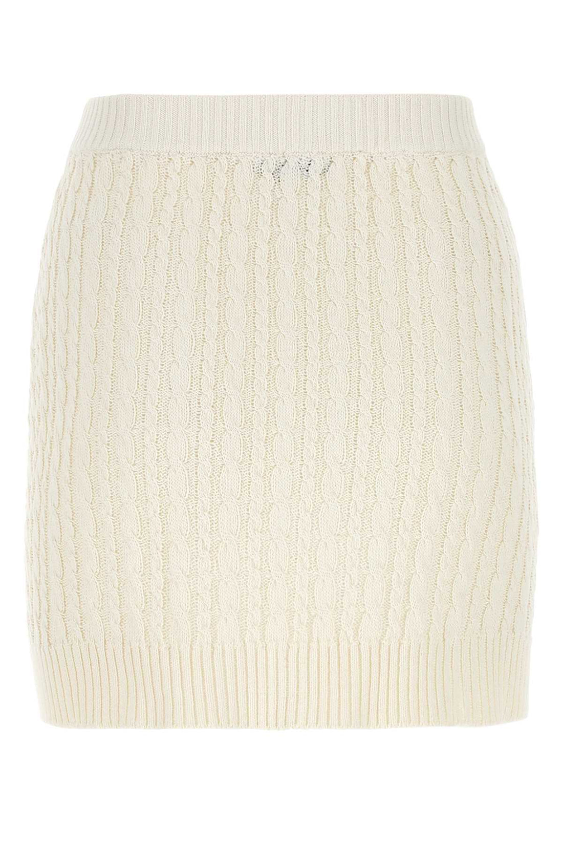 Prada Women Ivory Cotton Blend Mini Skirt by Luosophy