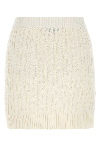 Prada Women Ivory Cotton Blend Mini Skirt by Luosophy