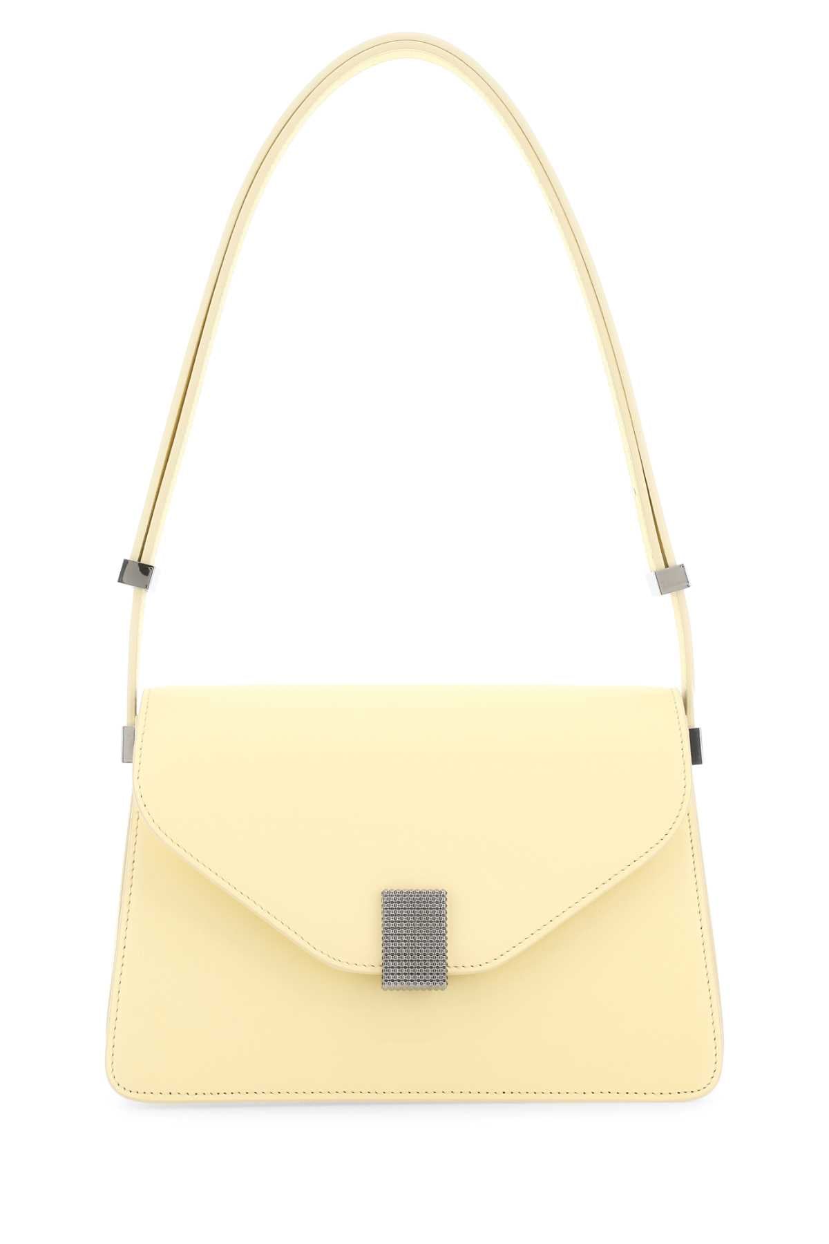 Lanvin Women Pastel Yellow Leather Concerto Shoulder Bag by Luosophy