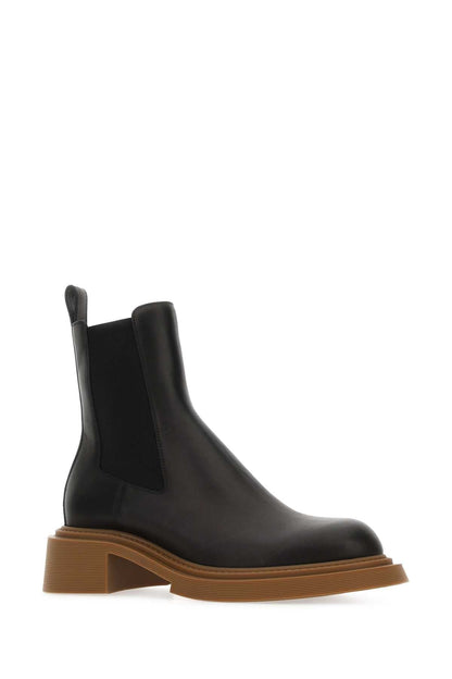 Loewe Men Black Leather Chelsea Ankle Boots by Luosophy