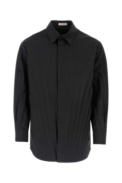 Valentino Garavani Men Black Tech Nylon Oversize Shirt by Luosophy