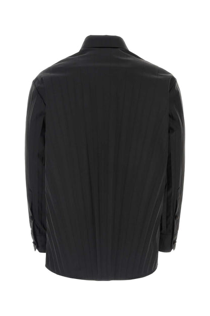 Valentino Garavani Men Black Tech Nylon Oversize Shirt by Luosophy
