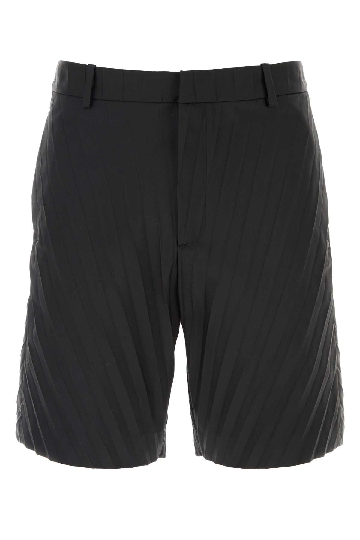 Valentino Garavani Men Black Nylon Bermuda Shorts by Luosophy