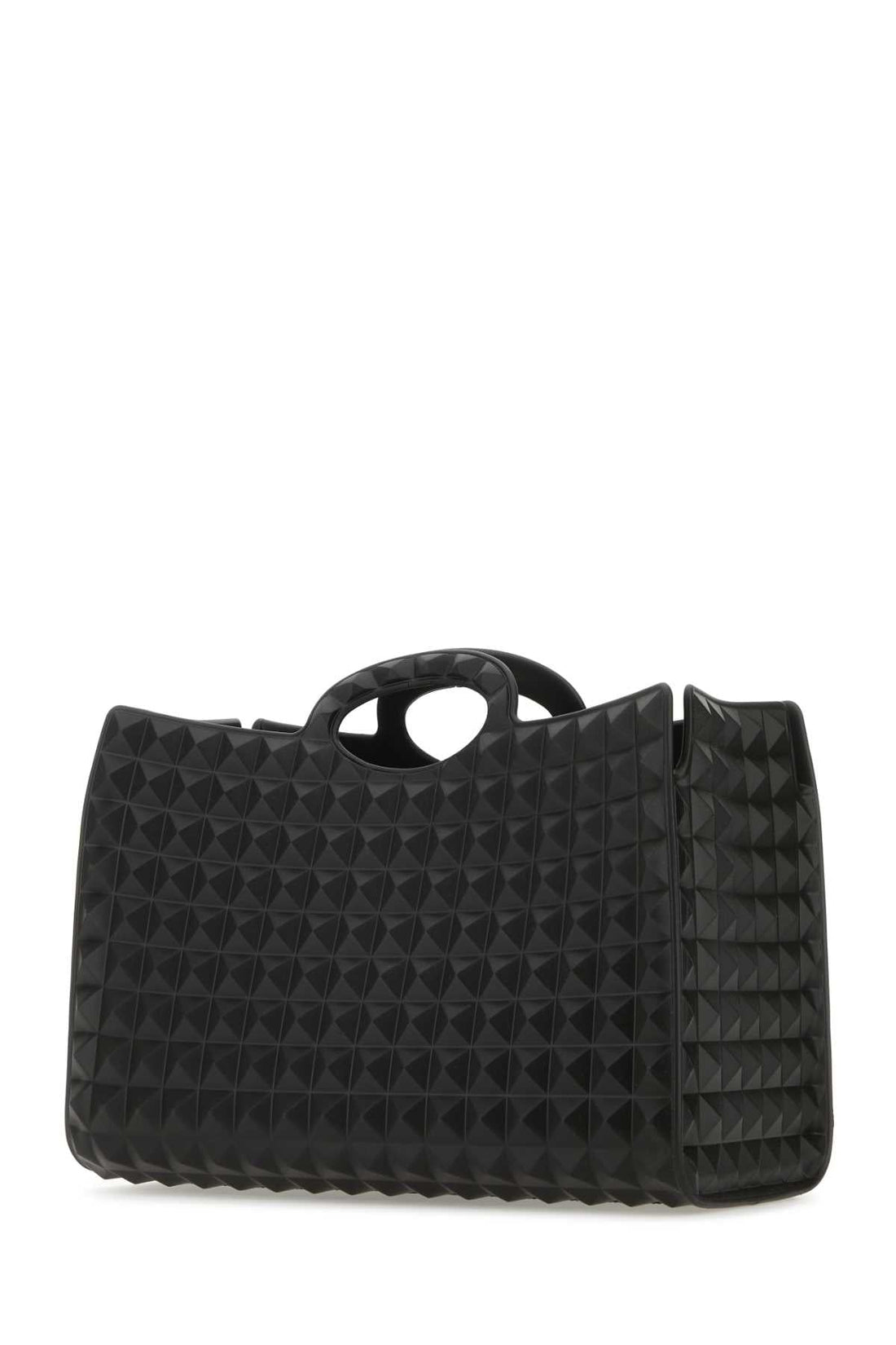 Valentino Garavani Men Black Rubber Le Troisiã¨Me Shopping Bag by Luosophy