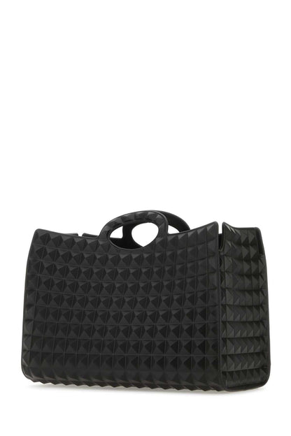 Valentino Garavani Men Black Rubber Le Troisiã¨Me Shopping Bag by Luosophy