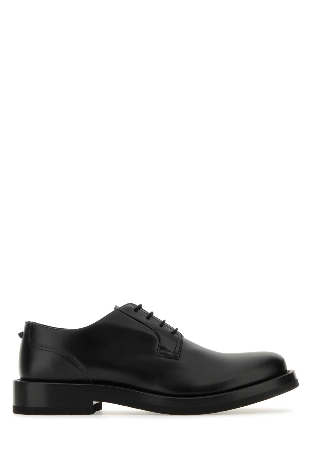 Valentino Garavani Men Black Leather Lace-Up Shoes by Luosophy
