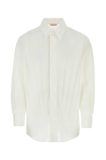 Valentino Garavani Men White Tech Nylon Oversize Shirt by Luosophy