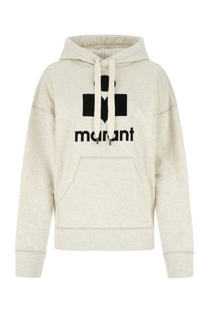Isabel Marant Etoile Women Melange Ivory Cotton Blend Mansel Sweatshirt by Luosophy
