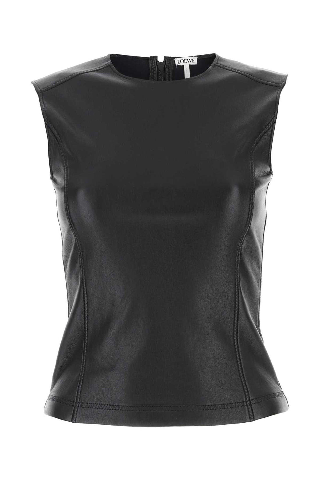 Loewe Women Black Leather And Fabric Top by Luosophy