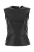 Loewe Women Black Leather And Fabric Top by Luosophy