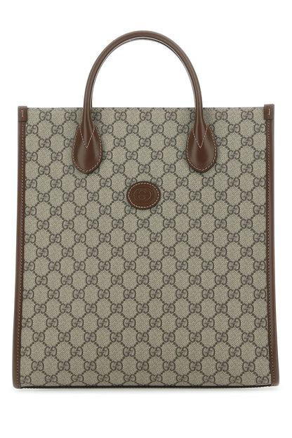 Gucci Men Gg Supreme Fabric And Leather Handbag by Luosophy