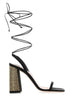 Miu Miu Women Black Satin Sandals by Luosophy