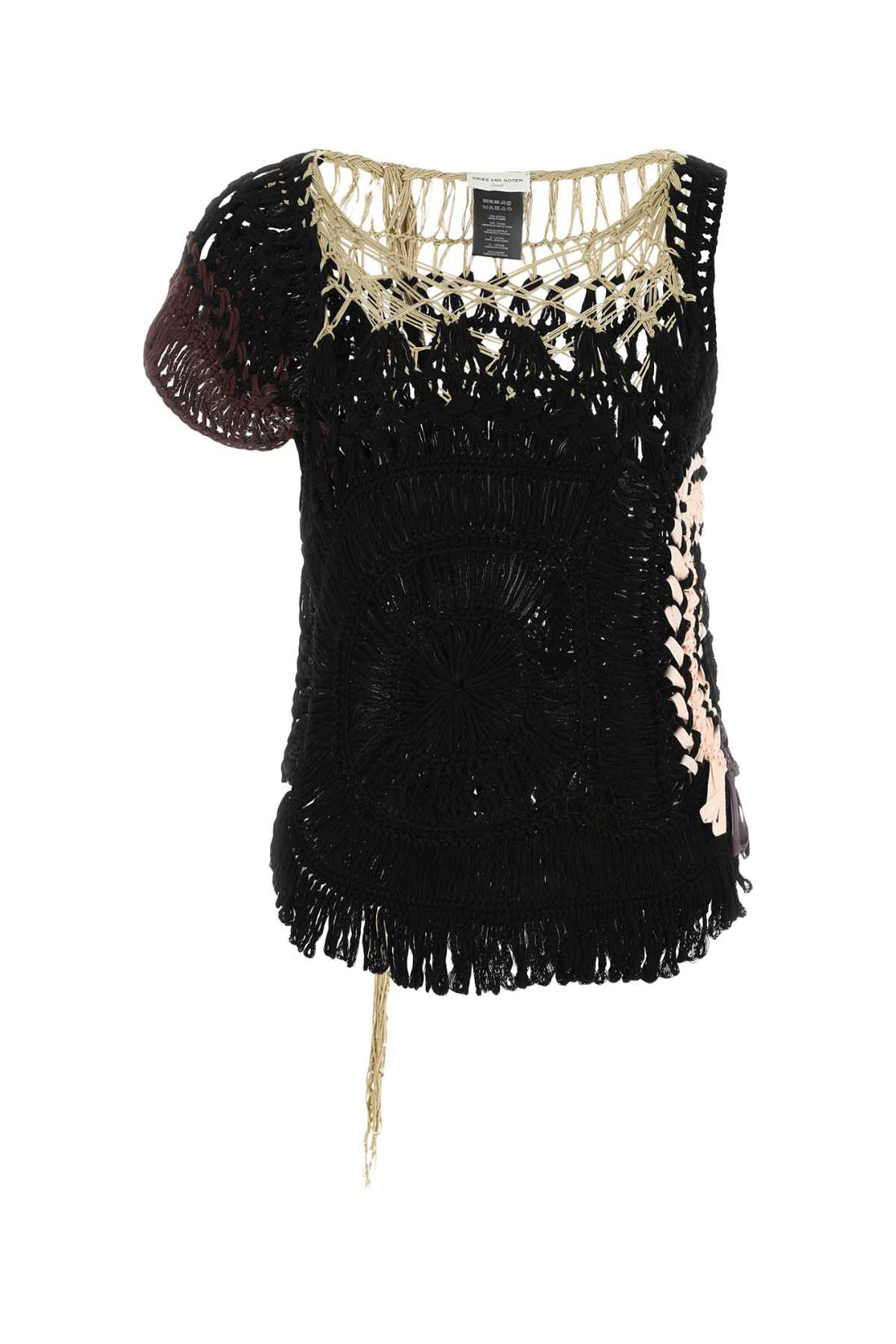 Dries Van Noten Women Black Crochet Top by Luosophy