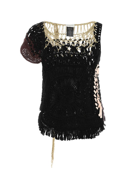 Dries Van Noten Women Black Crochet Top by Luosophy