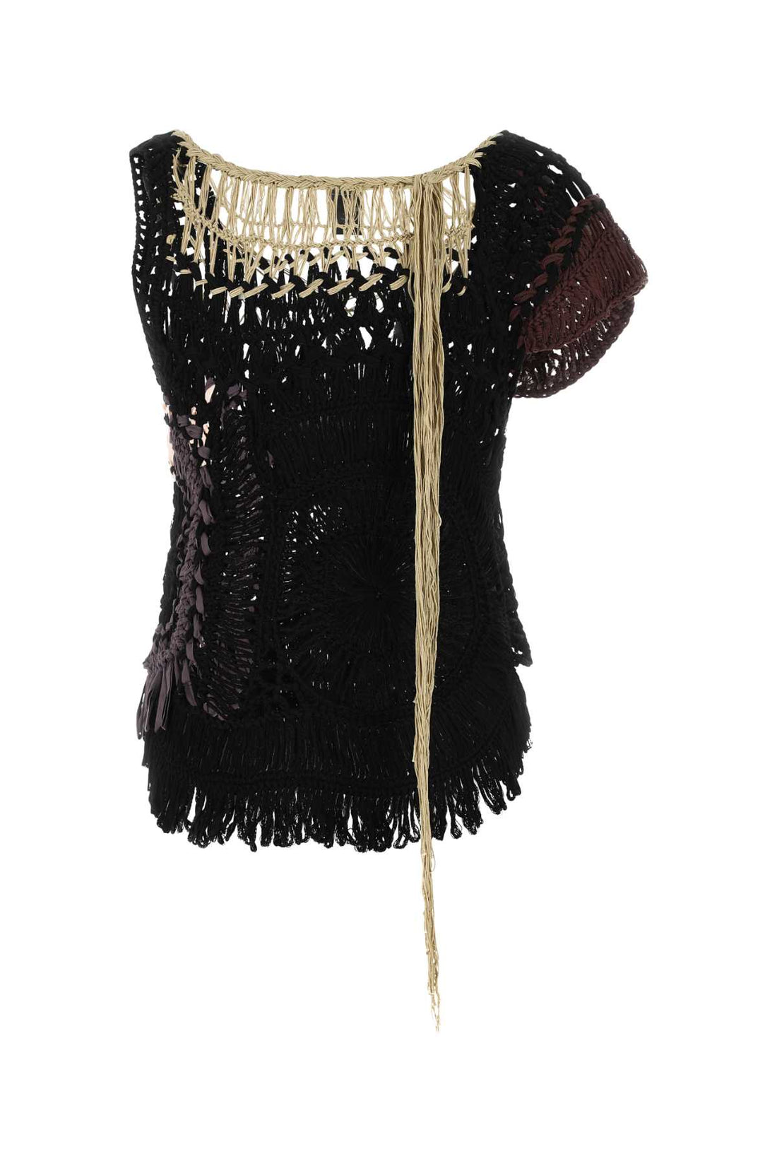 Dries Van Noten Women Black Crochet Top by Luosophy