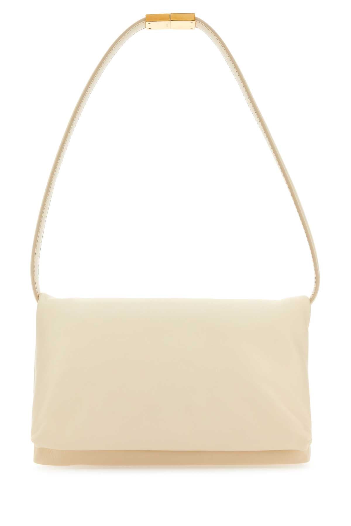Marni Women Ivory Leather Prisma Shoulder Bag by Luosophy