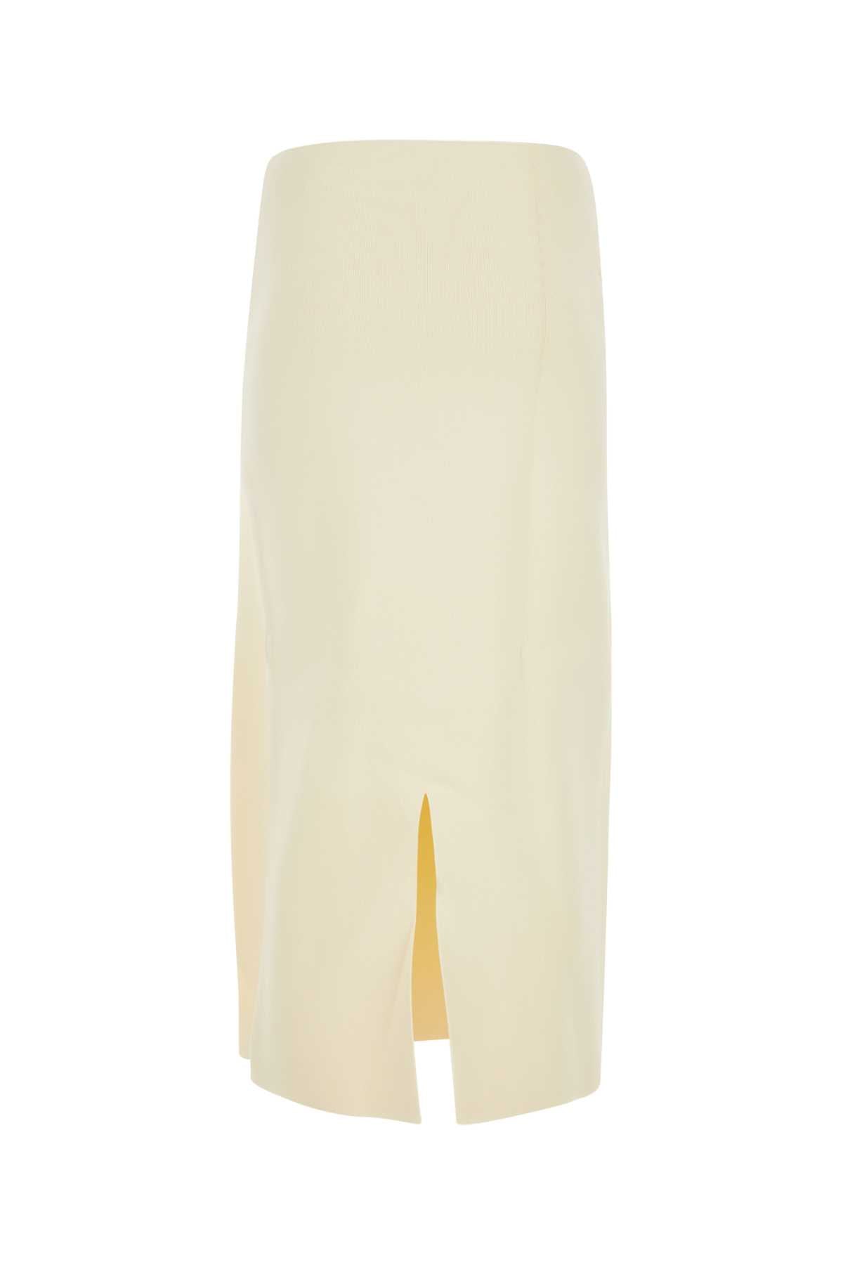 Jil Sander Women Ivory Viscose Blend Skirt by Luosophy