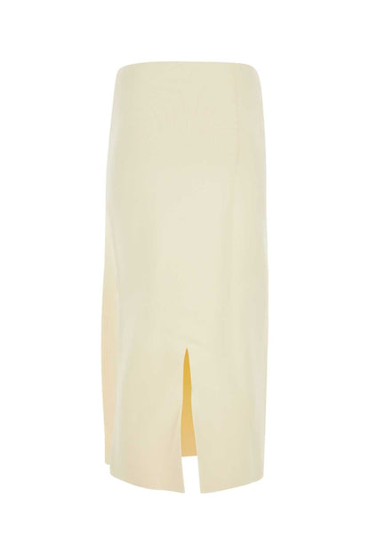 Jil Sander Women Ivory Viscose Blend Skirt