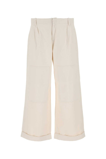 Etro Men Melange Ivory Stretch Cotton Wide-Leg Pant by Luosophy