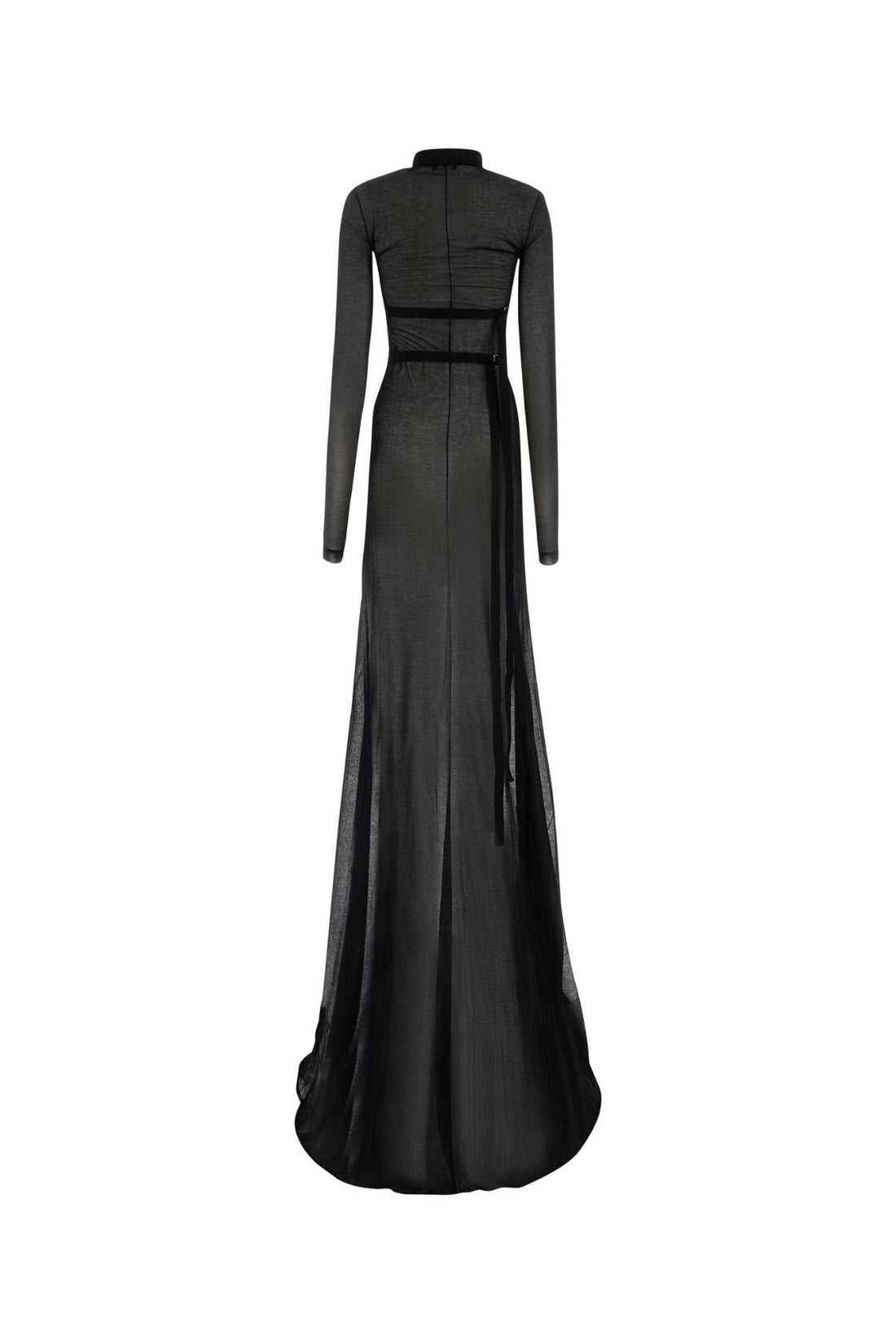 Ann Demeulemeester Women Black Cotton Blend Long Dress by Luosophy