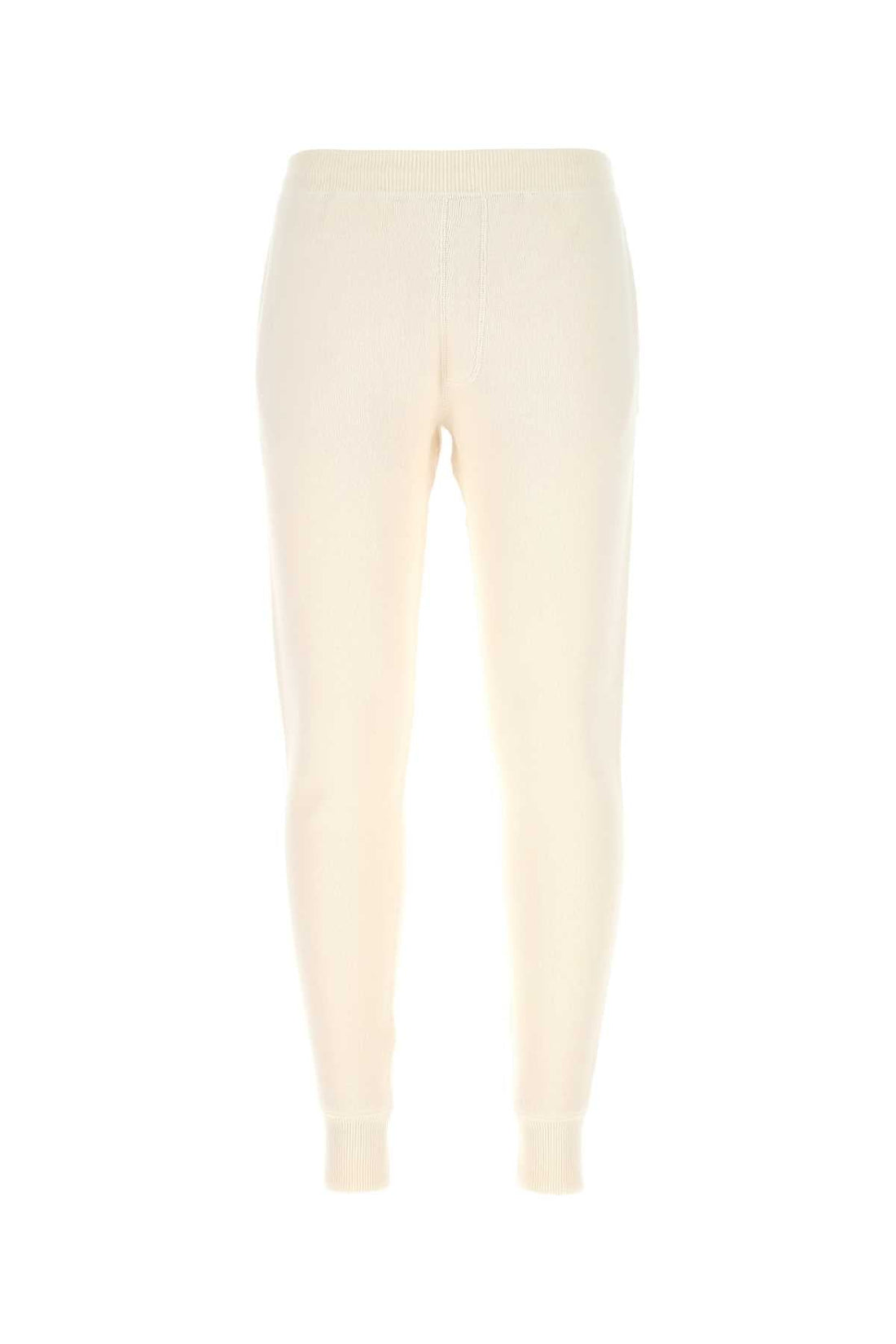 Prada Men Ivory Stretch Cashmere Blend Joggers