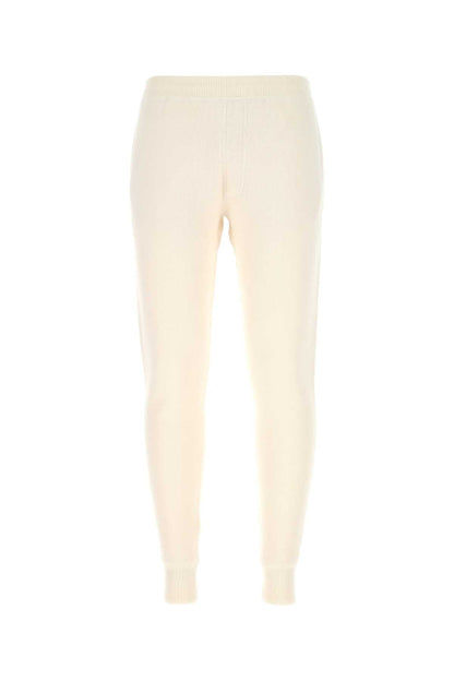 Prada Men Ivory Stretch Cashmere Blend Joggers