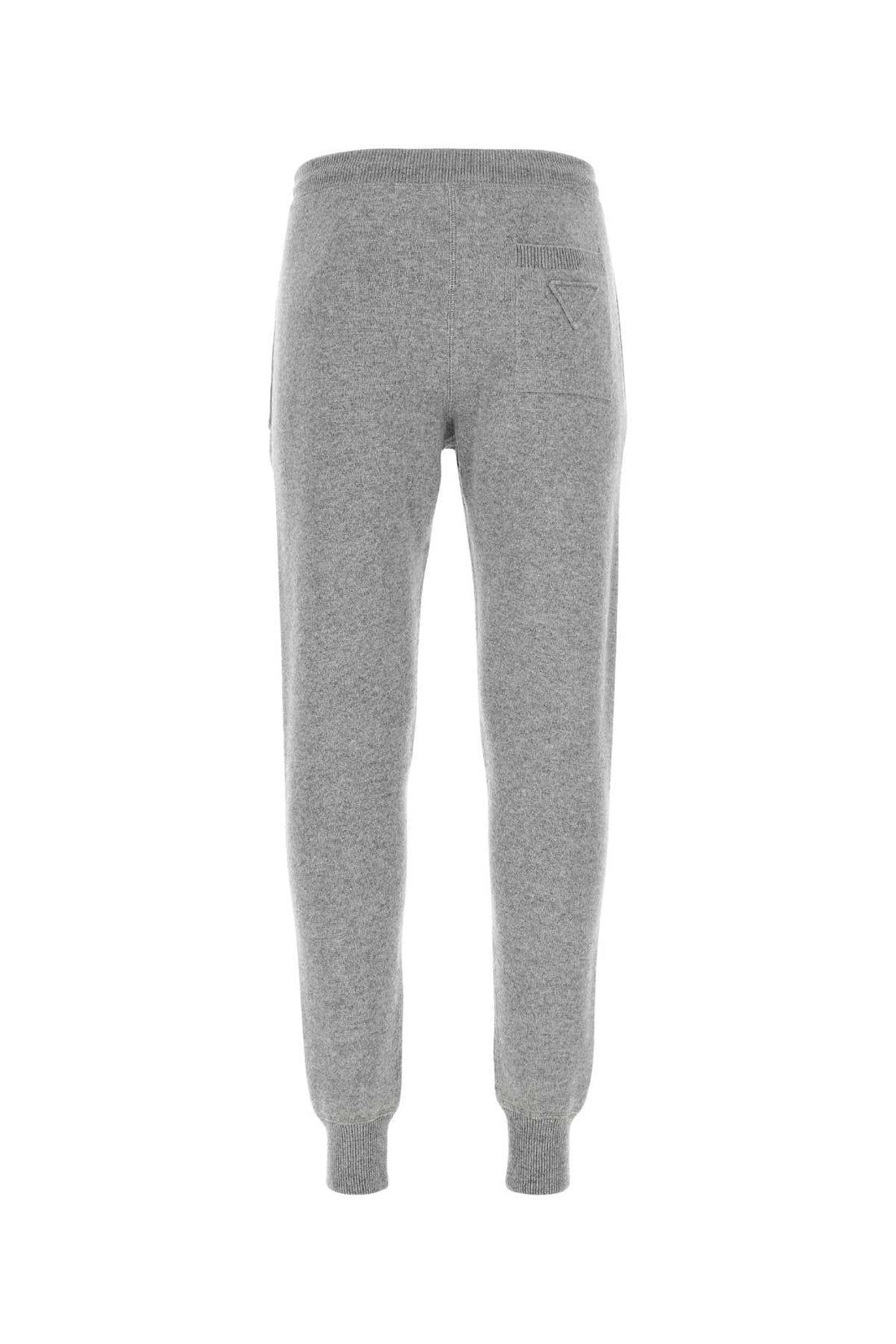 Prada Men Melange Grey Stretch Cashmere Blend Joggers by Luosophy