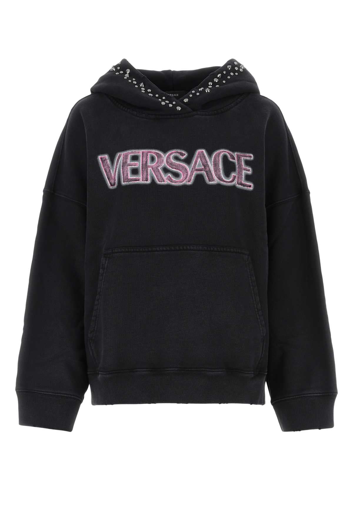 Versace Women Black Cotton Oversize Sweatshirt by Luosophy
