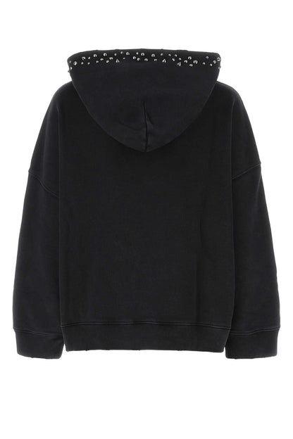 Versace Women Black Cotton Oversize Sweatshirt by Luosophy