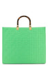 Fendi Women Green Leather Medium Sunshine Shopping Bag by Luosophy